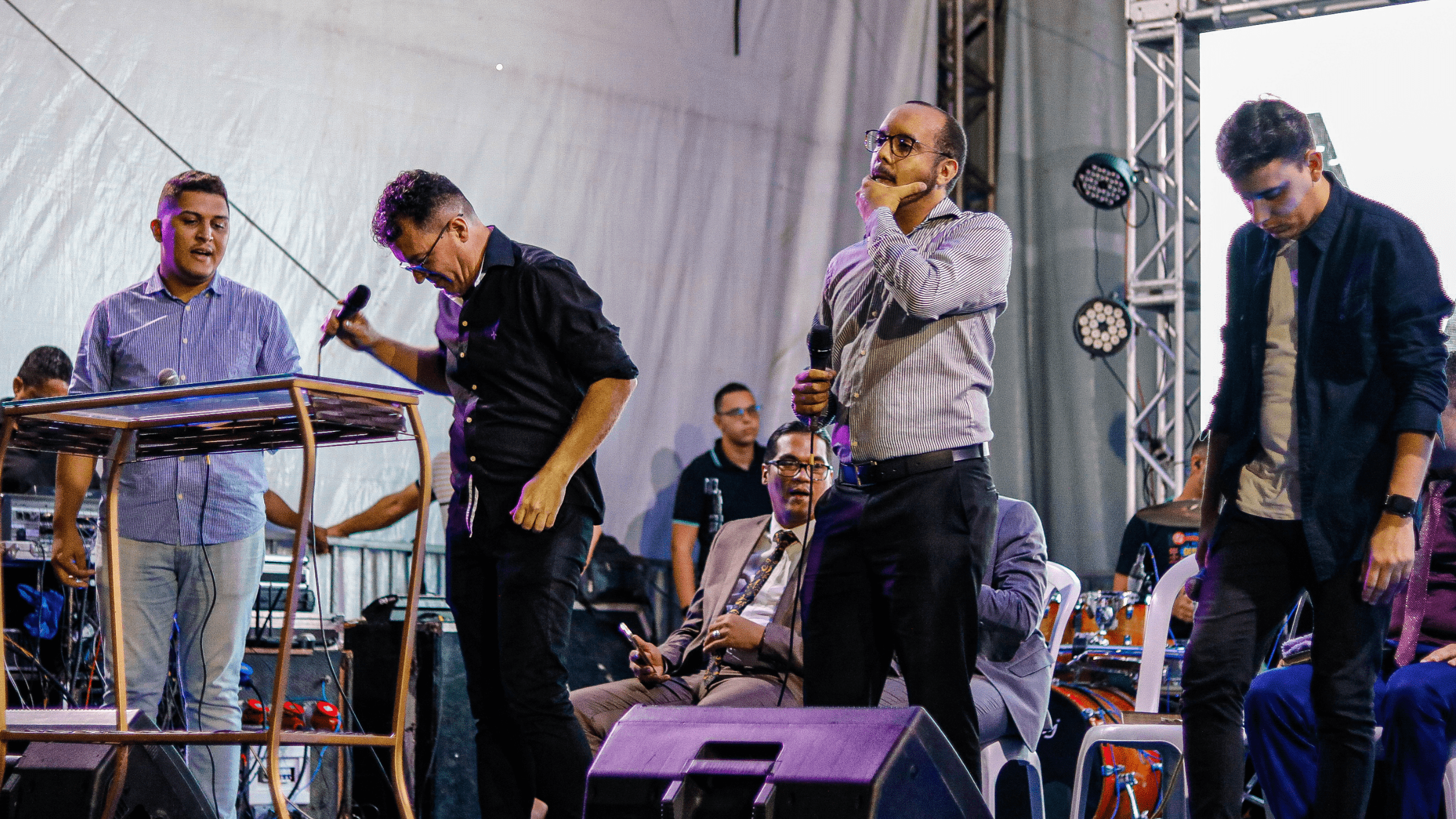 O grupo Vox Praise foi um dos convidados para o culto.