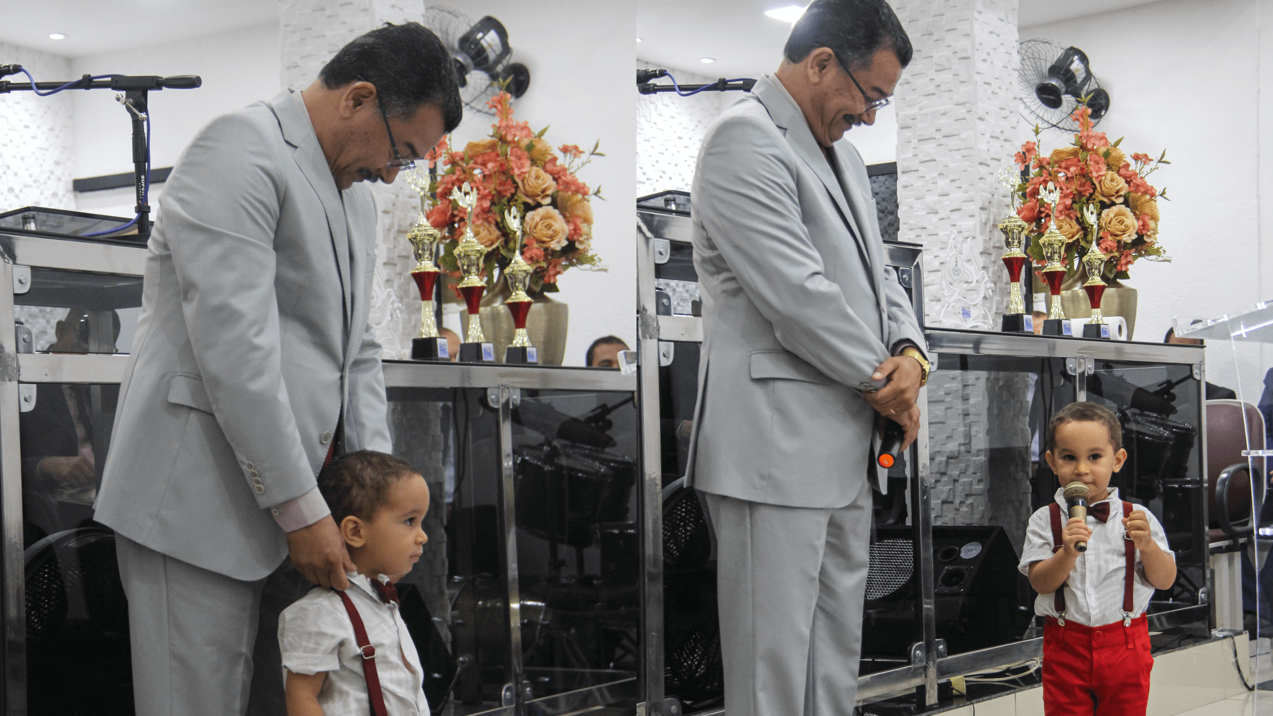 Pastor Cláudio Lemos e o neto dele.