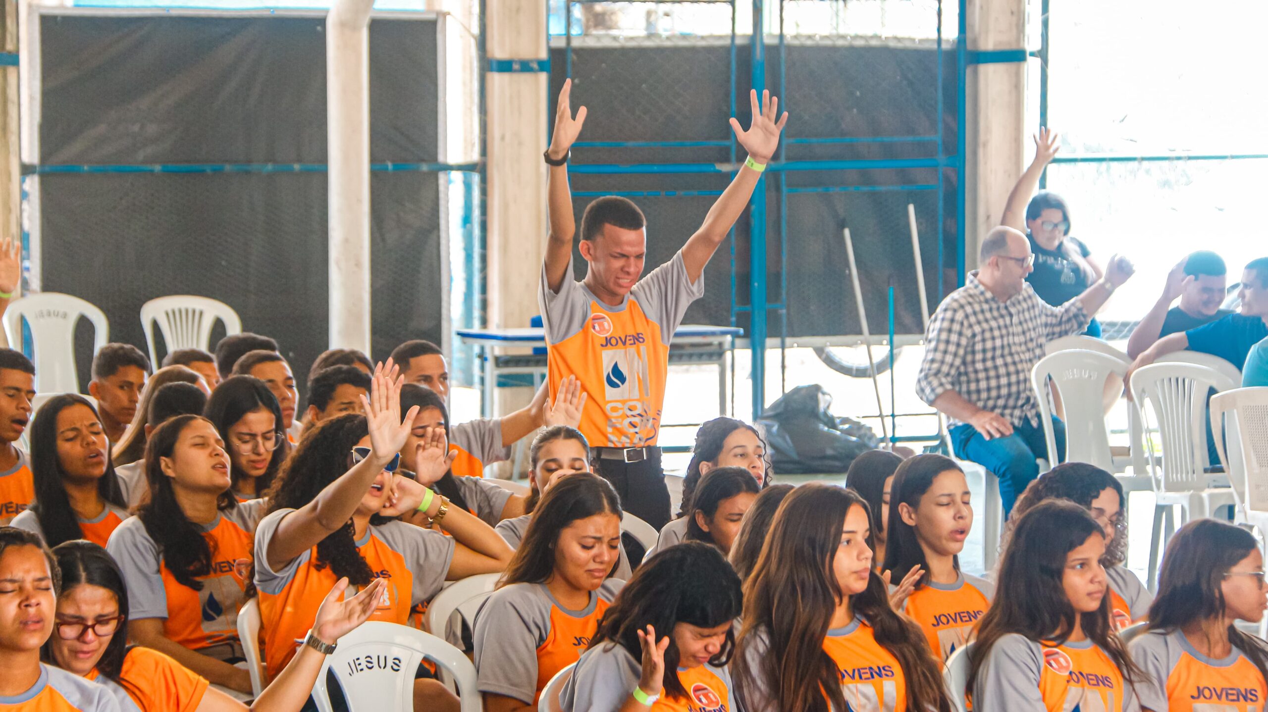 Primeiro dia do 3° Retiro Jovem reúne mais de 100 jovens no CAIC – Imagem: Anderson Siqueira/Mídia AD Chã do Pilar