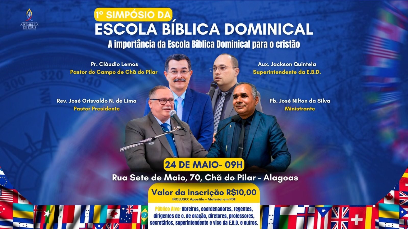 AD Chã do Pilar promove 1º Simpósio da Escola Bíblica Dominical em 24 de maio – Imagem: Divulgação