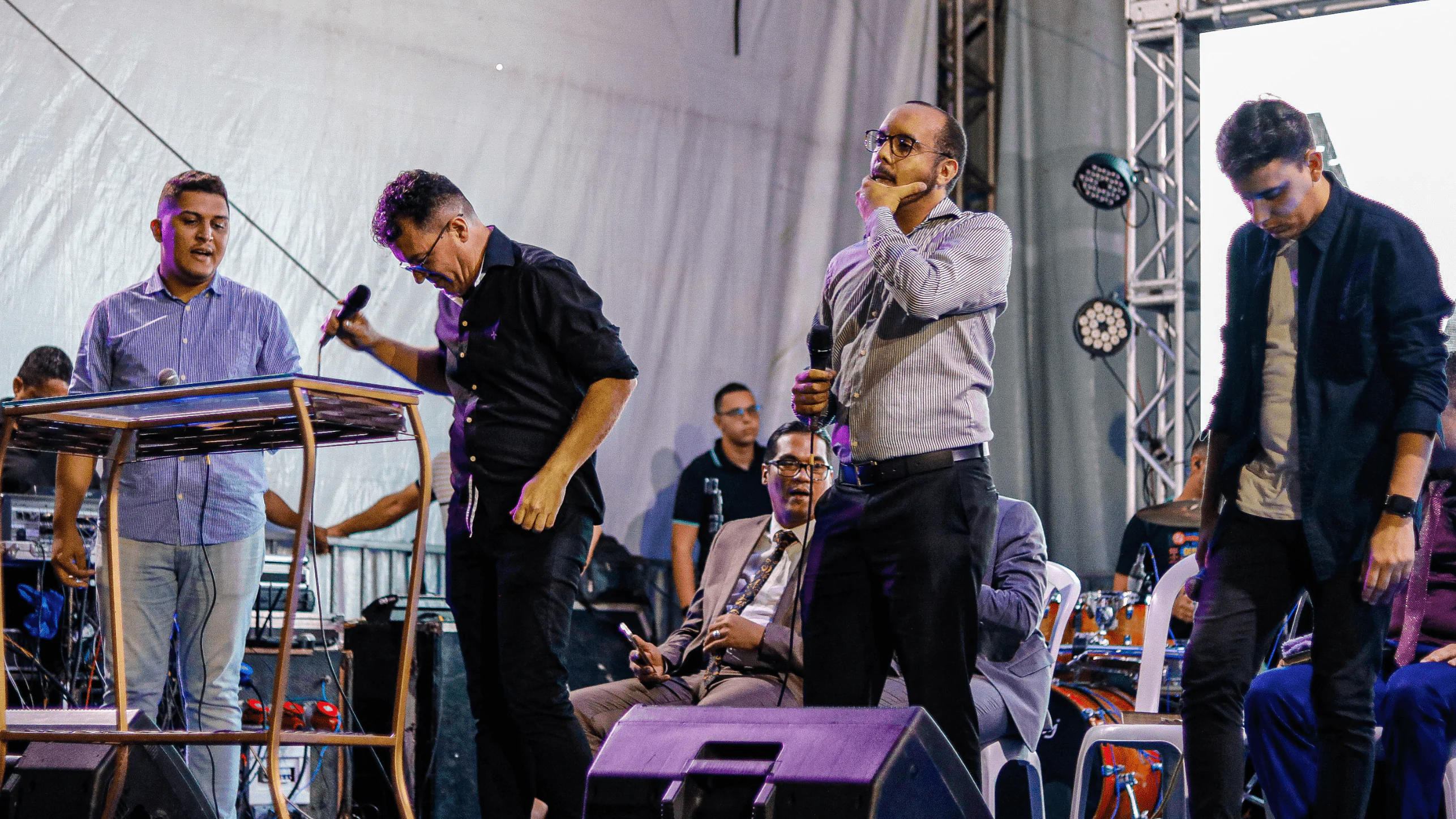 O grupo Vox Praise foi um dos convidados para o culto.