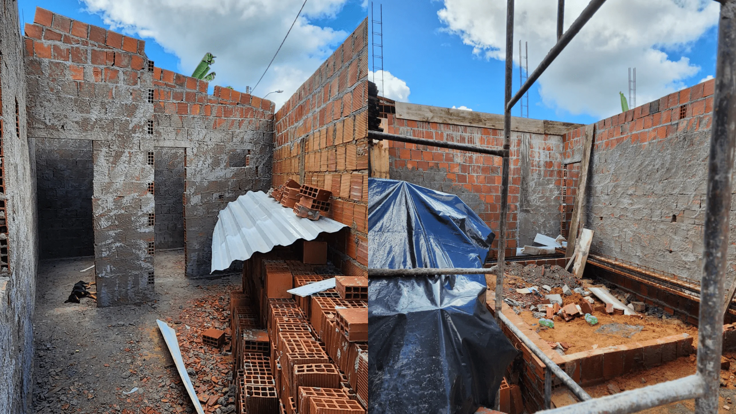 Construção da congregação no Conjunto Habitacional Cachoeira do Imburí II.