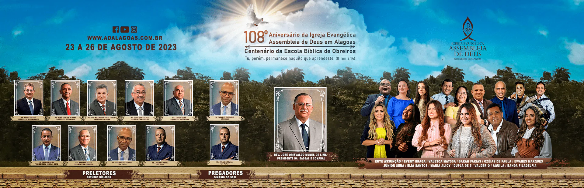 Convenção Estadual 2023: AD Alagoas divulga nomes dos participantes.
