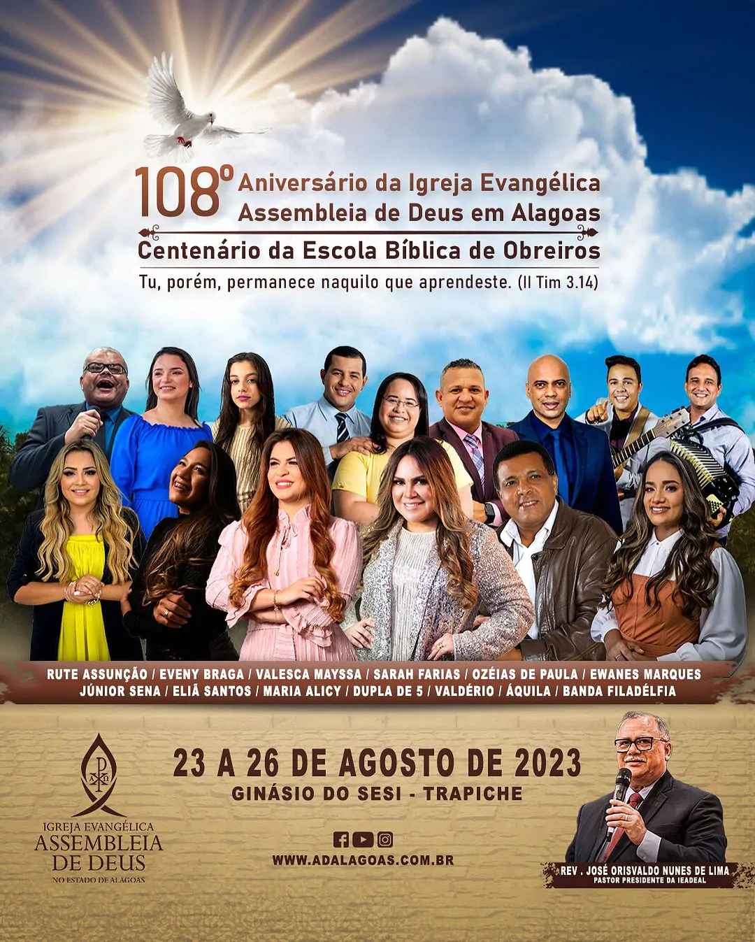 Convenção Estadual 2023: AD Alagoas divulga nomes dos participantes.