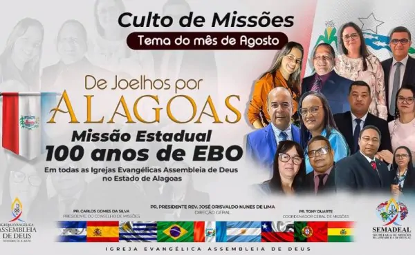 “De joelhos pela missão estadual” é o tema da campanha do mês de agosto lançada pela SEMADEAL.