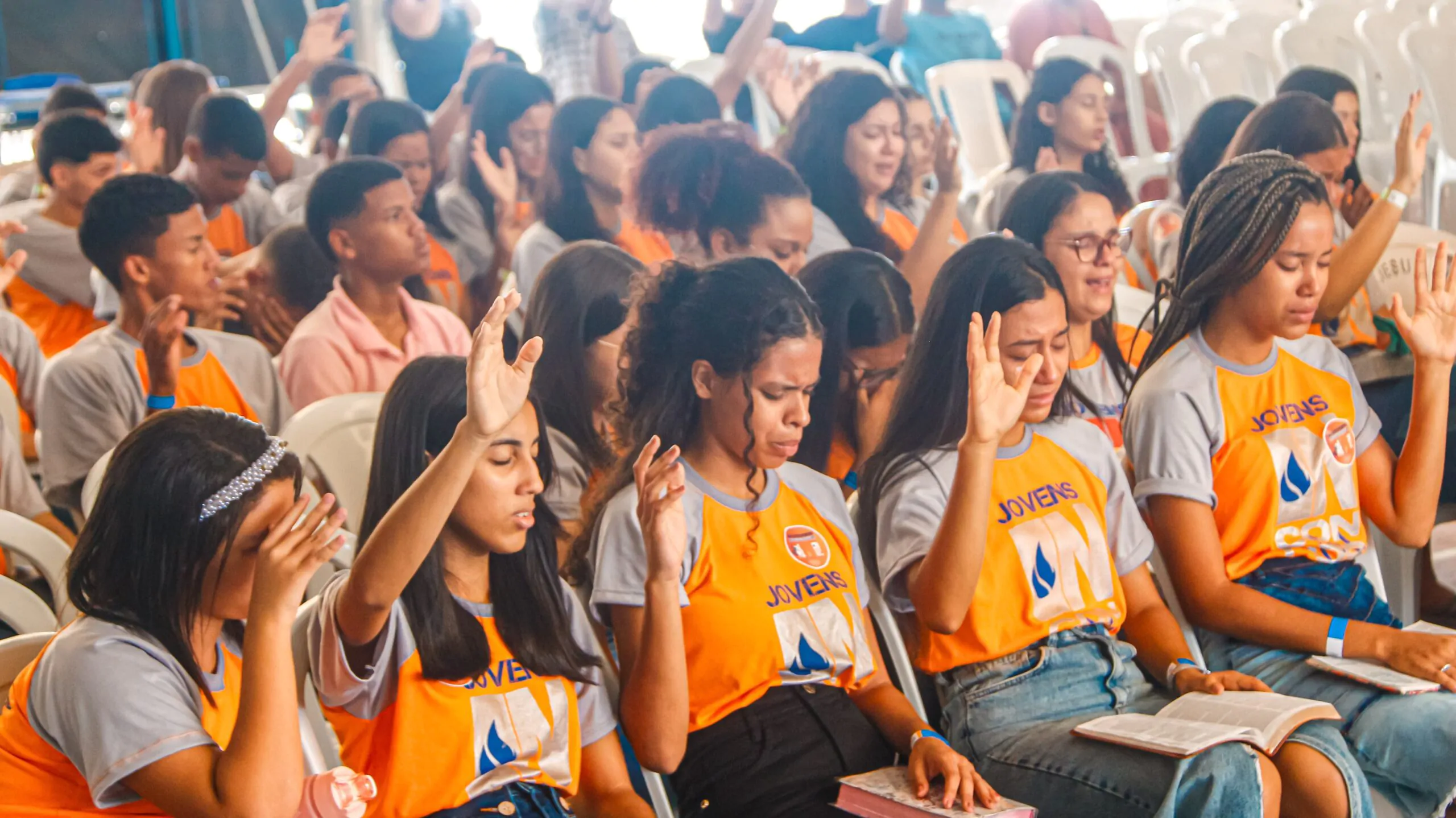 Primeiro dia do 3° Retiro Jovem reúne mais de 100 jovens no CAIC – Imagem: Anderson Siqueira/Mídia AD Chã do Pilar